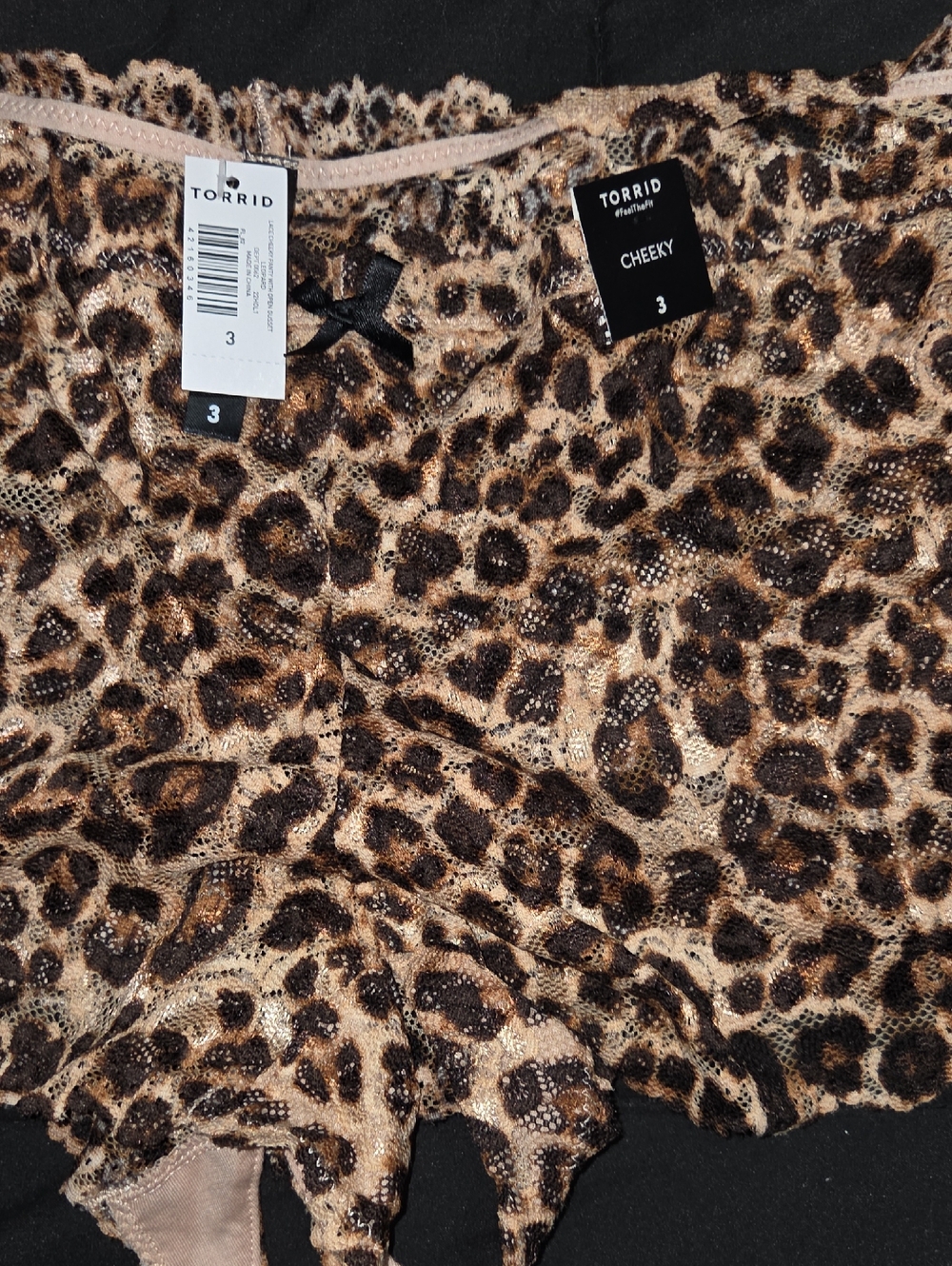 torrid Leopard Print Cheeky Lace Panty - Brown & Black